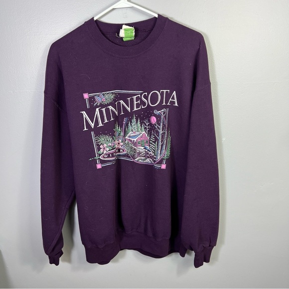 Vintage 90s Minnesota Sweatshirt Minnesota Crewneck Emmaville Minnesota Sweater - Picture 1 of 7